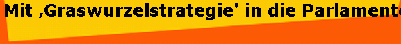 Mit �Graswurzelstrategie' in die Parlamente?